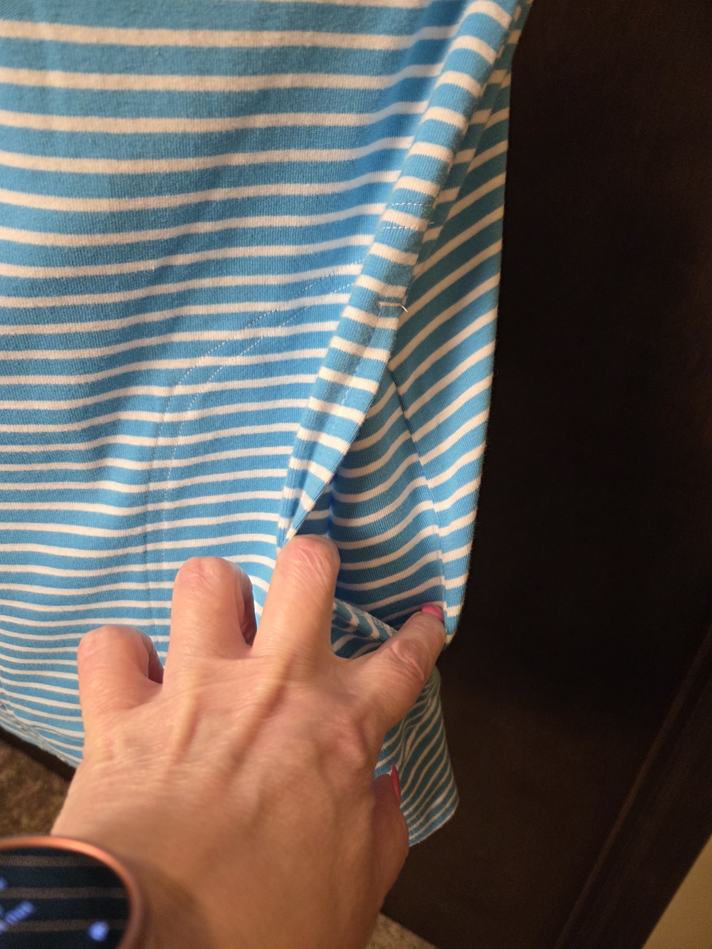Pendleton Woolen Mills Aqua & White Striped Hooded Zip Jacket - Picture 5 of 15